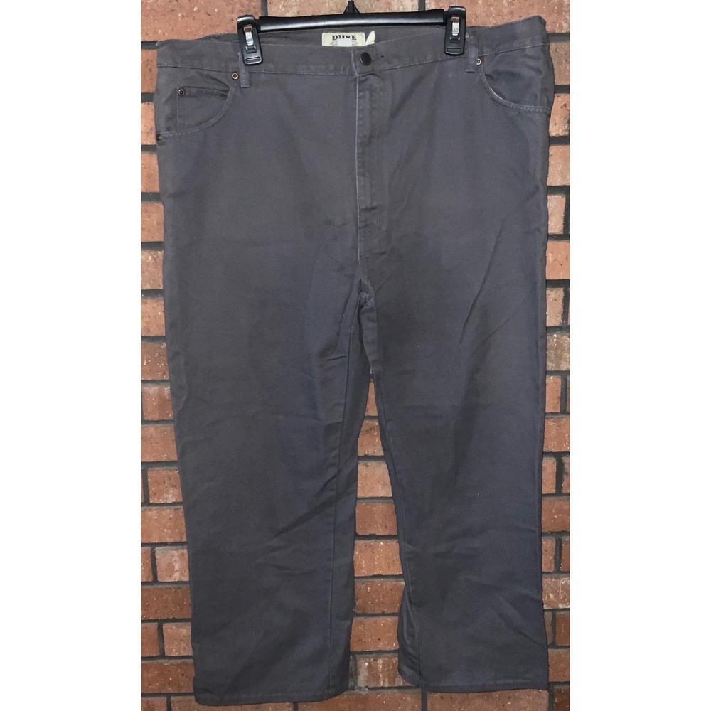 Haband Duke Mens Gray Twill Straight Leg Pants Elastic Waist   ‎      Size 42M